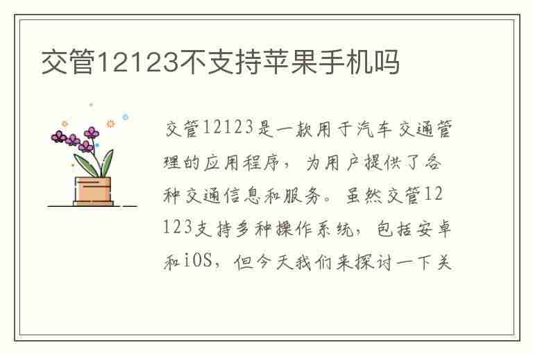 交管12123不支持苹果手机吗(12123交管官网苹果手机不支持吗)